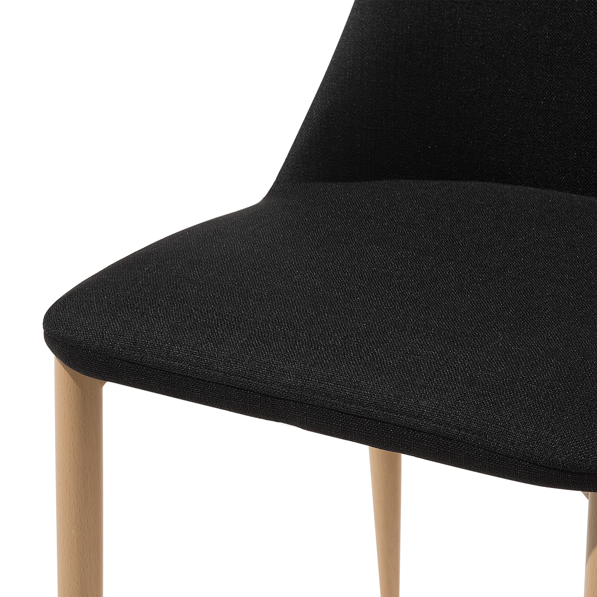 ESSZIMMERSTUHL 2er-Set Polsterbezug Schwarz Clayton - Schwarz, Textil/Metall (47/96/58cm) - Beliani