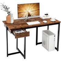 SCHREIBTISCH 75cm Vintage Eiche Dekor - Braun, Holz (55/120/75cm) - COSTWAY