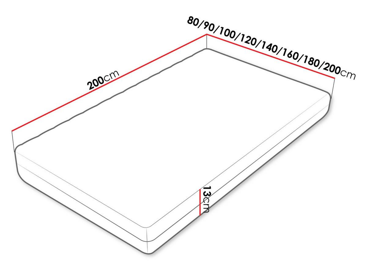KOMFORTSCHAUMMATRATZE Uno 13 cm - Weiß, Textil (160/200cm) - MIRJAN24