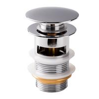 POP-UP-ABFALL Chrom mit Überlauf - Chromfarben, Metall (5/10/5cm) - Badplaats