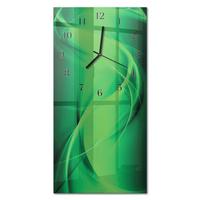 WANDUHR aus Glas 30x60 cm - Abstraktion - Grün, Glas (30/60/0.4cm) - TULUP