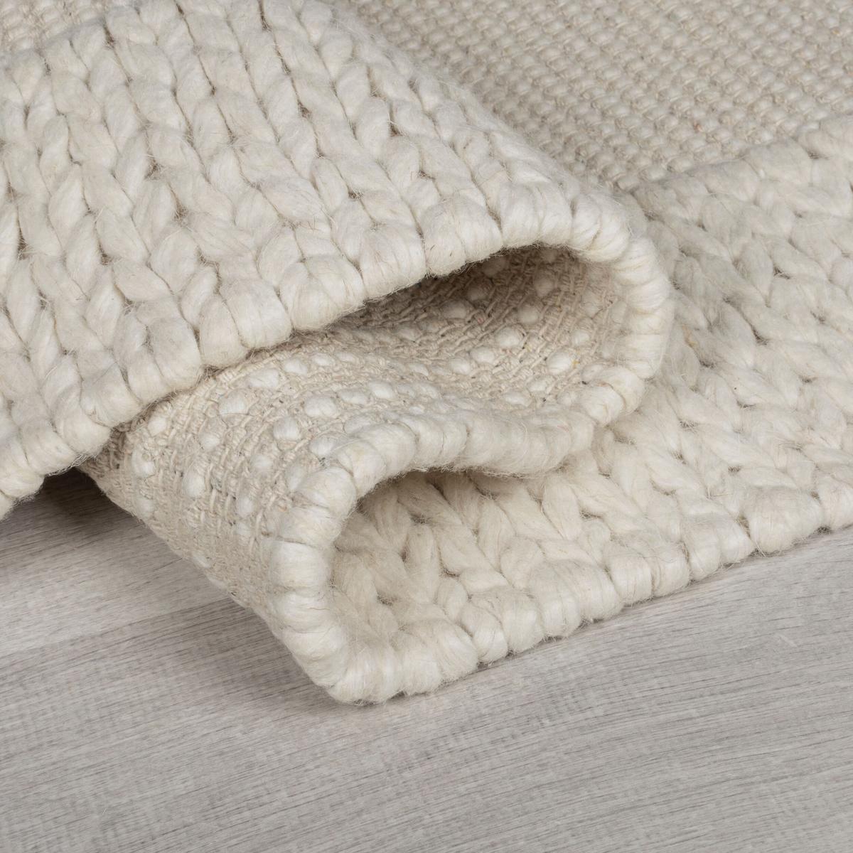WOLLTEPPICH handgewebt CALDER, einfarbig, Beige, 120 x 170 cm - Beige, Textil (120/170cm) - KADIMA DESIGN