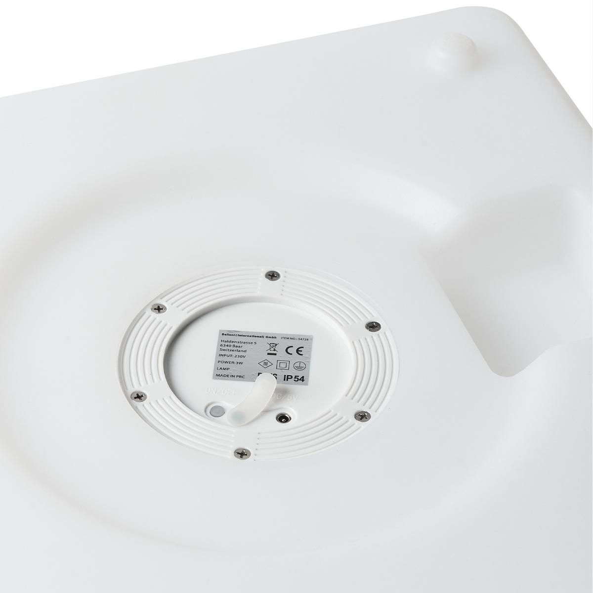 LED-LAMPE Weiß Lagarto - Weiß, Kunststoff (39/39/39cm) - Beliani