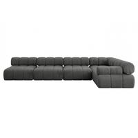 ECKSOFA modulares Sofa Mende-L3 - 380x190x70 cm Dunkelgrau Velours - Dunkelgrau, Holzwerkstoff/Textil (380/190cm) - ALTDECOR