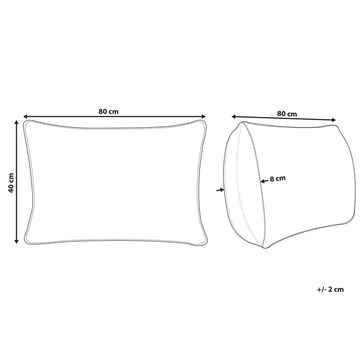KOPFKISSEN Weiß Hoch 40/80 cm Aneto - Blau/Weiß, Naturmaterialien (80/40cm) - Beliani