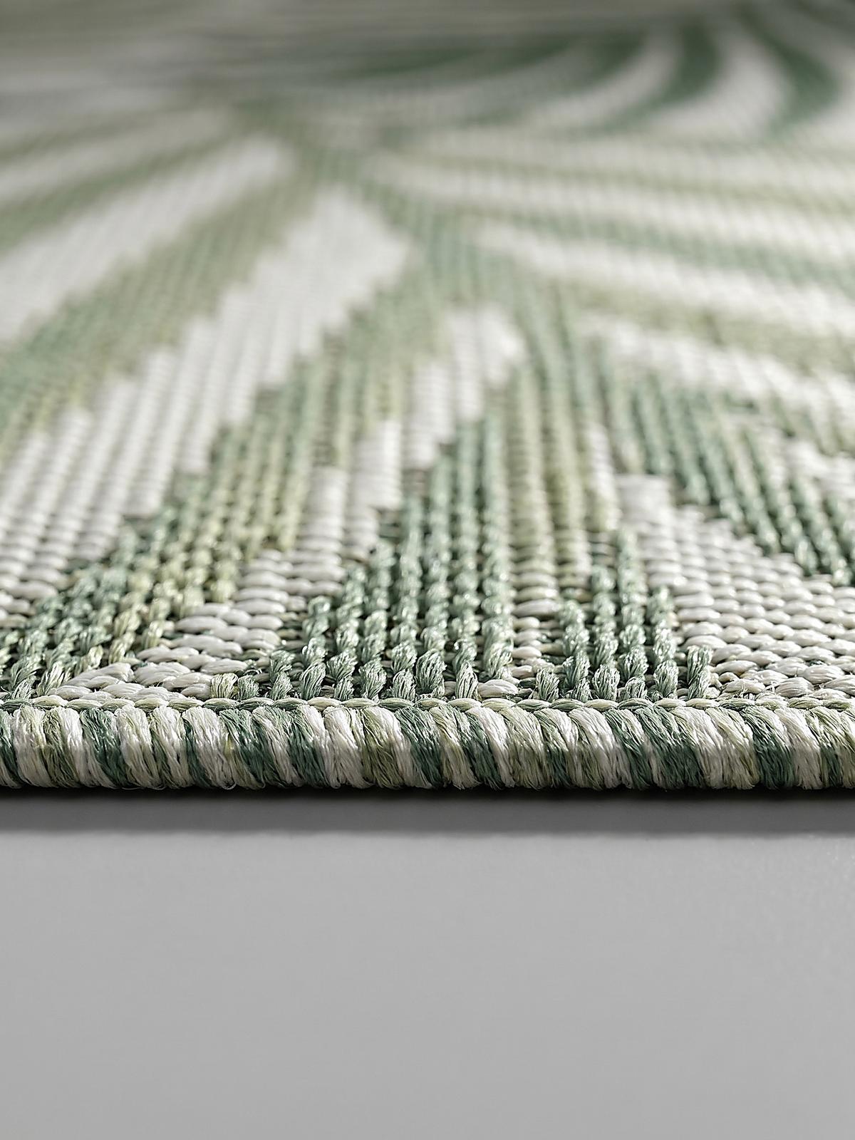 FLACHWEBTEPPICH Palmblätter BORNO Polypropylen Grün 120 x 170 cm - Grün, Textil (120/170cm) - KADIMA DESIGN