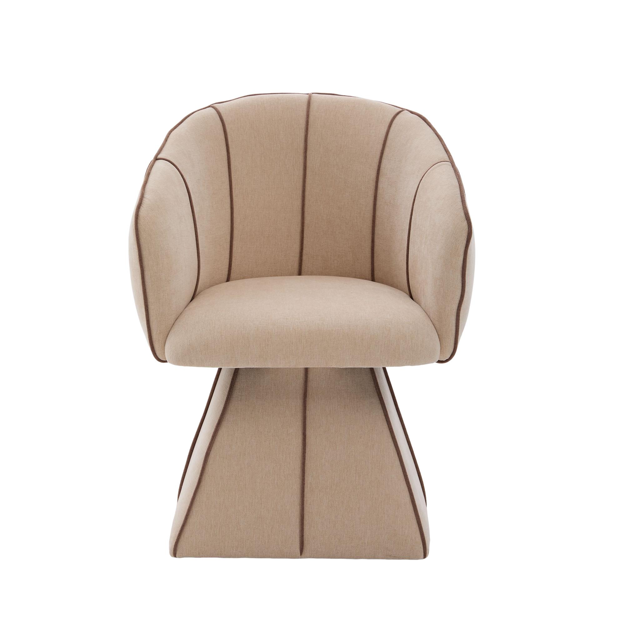 DREHSTUHL 360° Chenille Ergonomischer Sessel Wohnzimmer & Schlafzimmer - Sahara, Textil (56/74.5/54cm) - Urban Meuble