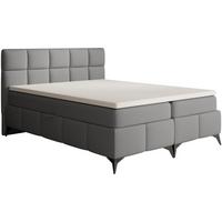 BOXBETT Solido mit Bettkasten 160x200 cm grau - Schwarz/Grau, Textil/Metall (160/200cm) - Beautysofa