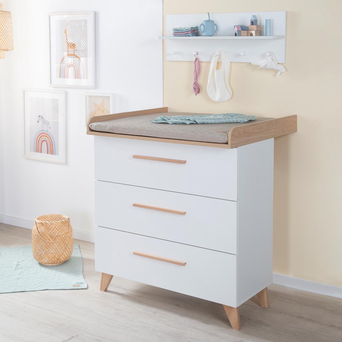 BABYZIMMER Leon 3-teilig II - Weiß, Holz (1/1/1cm) - Roba