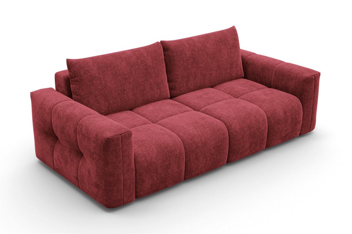 SOFA VERONA 3-Sitzer, Dunkelrot - Schwarz/Dunkelrot, Holz/Textil (224/83/110cm) - Courtois Laville