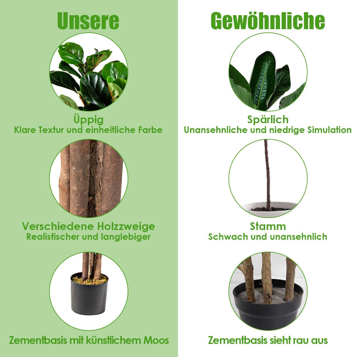 KUNSTPFLANZE Grün - Grün, Kunststoff (150cm) - COSTWAY