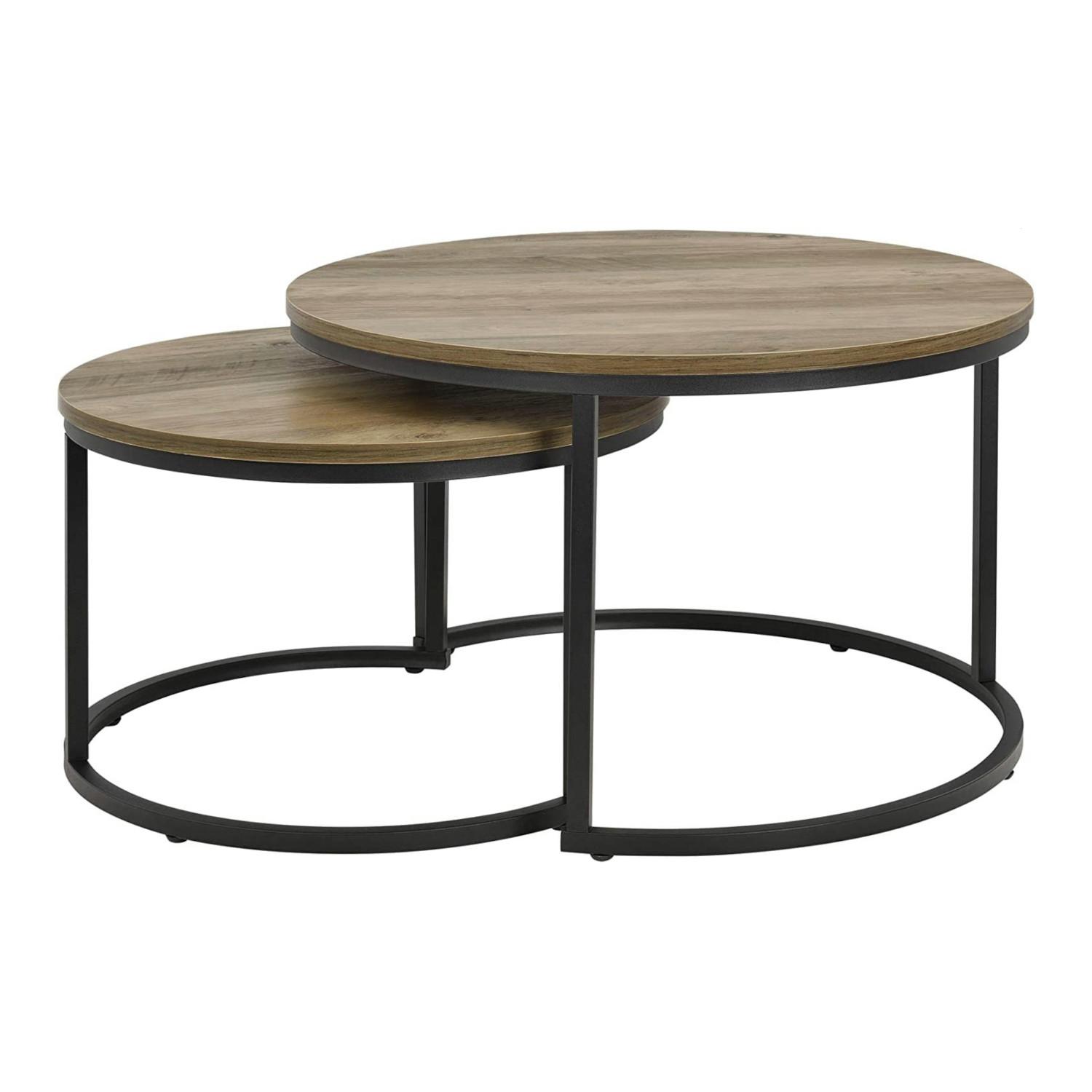 COUCHTISCH Christchurch im 2er Set - Braun, Holzwerkstoff (74/74/47cm) - [en.casa]