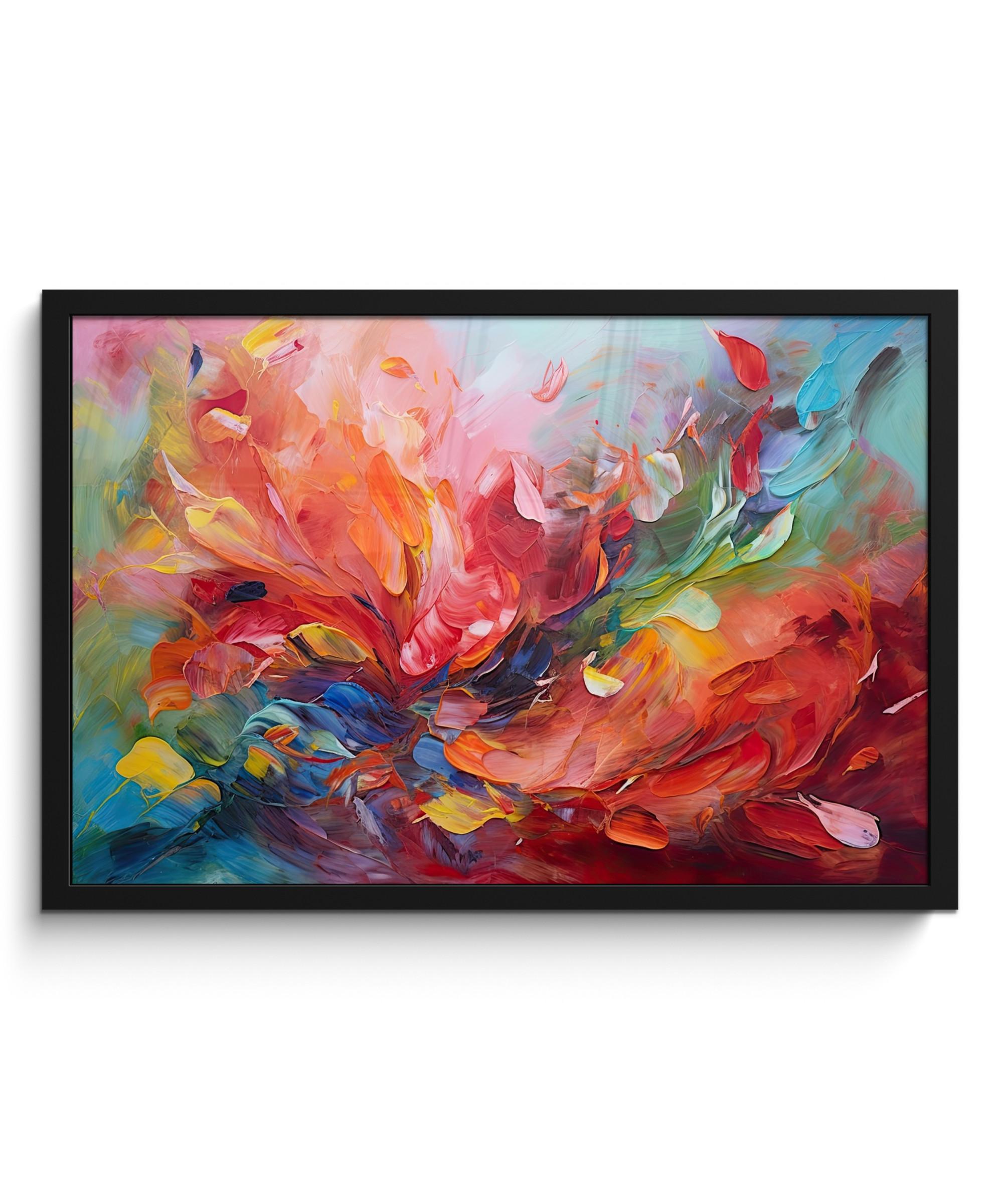 POSTER MIT RAHMEN Ölgemälde - Kunst - Abstrakt - Farbenfroh 60x40 cm - Altrosa, Papier (60/40cm) - MuchoWow