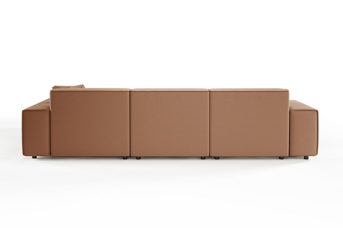 ECKSOFA RANI Braun Cord - Schwarz/Braun, Kunststoff/Textil (299/189cm) - KAWOLA