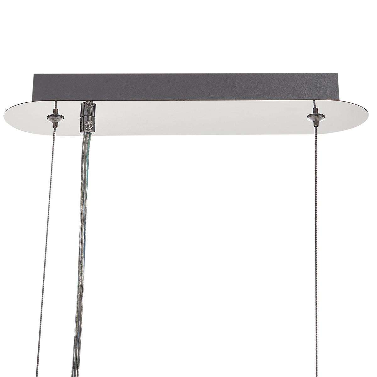 KRONLEUCHTER Silber Mandeo - Silberfarben, Glas (14/68/120cm) - Beliani