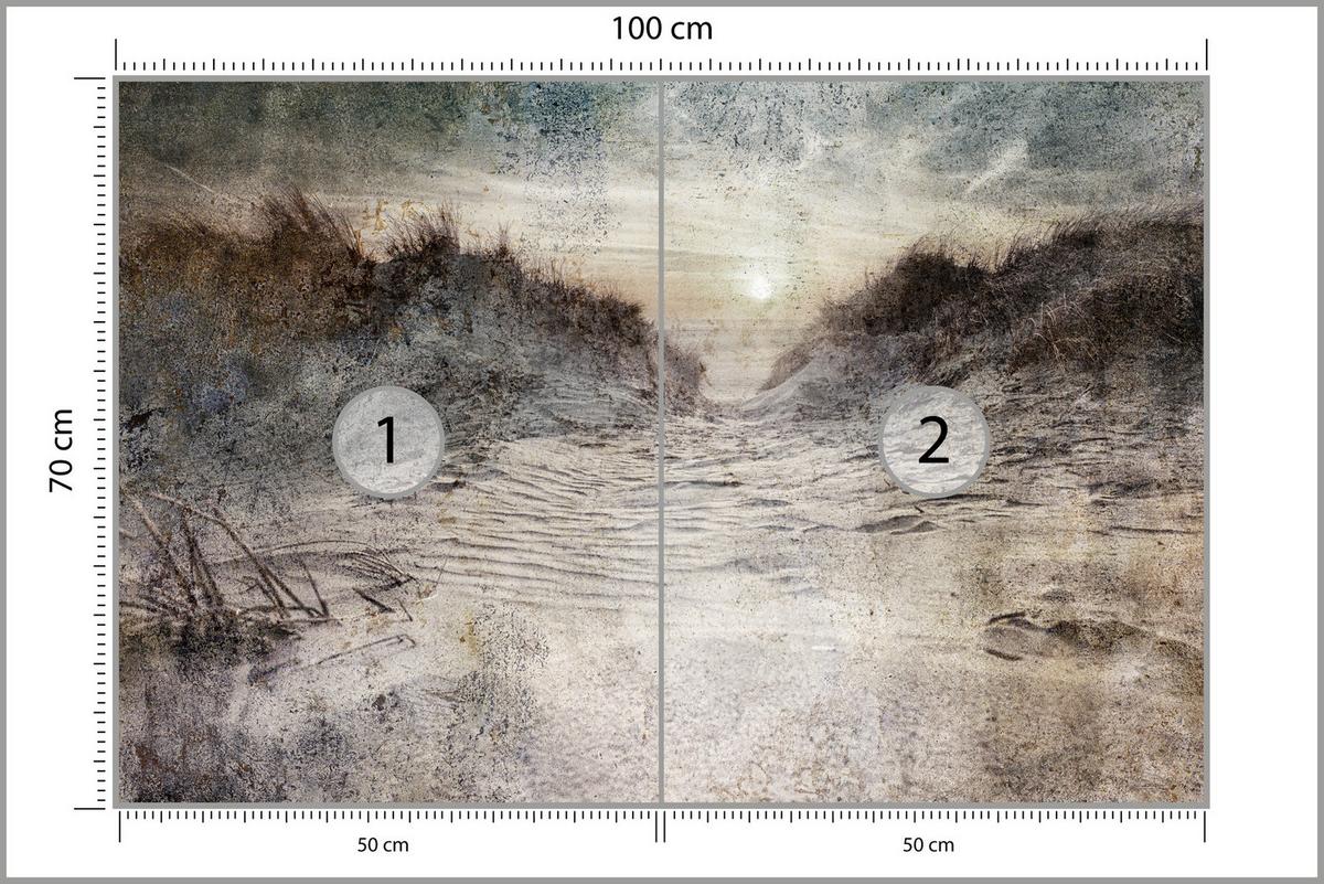 FOTOTAPETE Abstrakter Strand Beton Abstraktion 100x70 - Beige/Braun, Papier (100/70cm) - Muralo