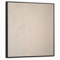 LEINWAND Bilder mit Rahmen - Japandi - Beige - Modern - 90x90 - Ecru, Textil (90/90cm) - MuchoWow