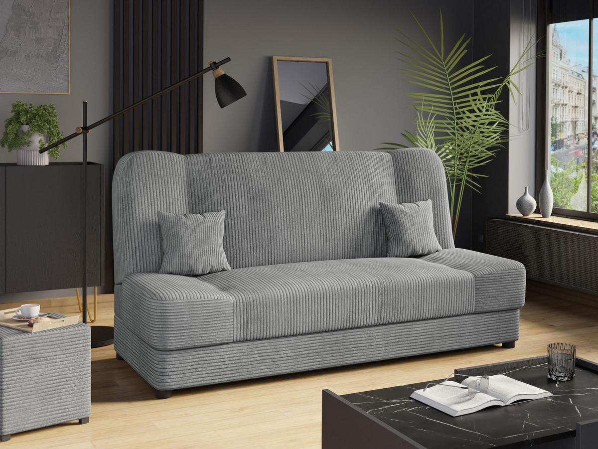 SCHLAFSOFA Jonas Cord - Grau, Holz/Textil (195/86/87cm) - MIRJAN24