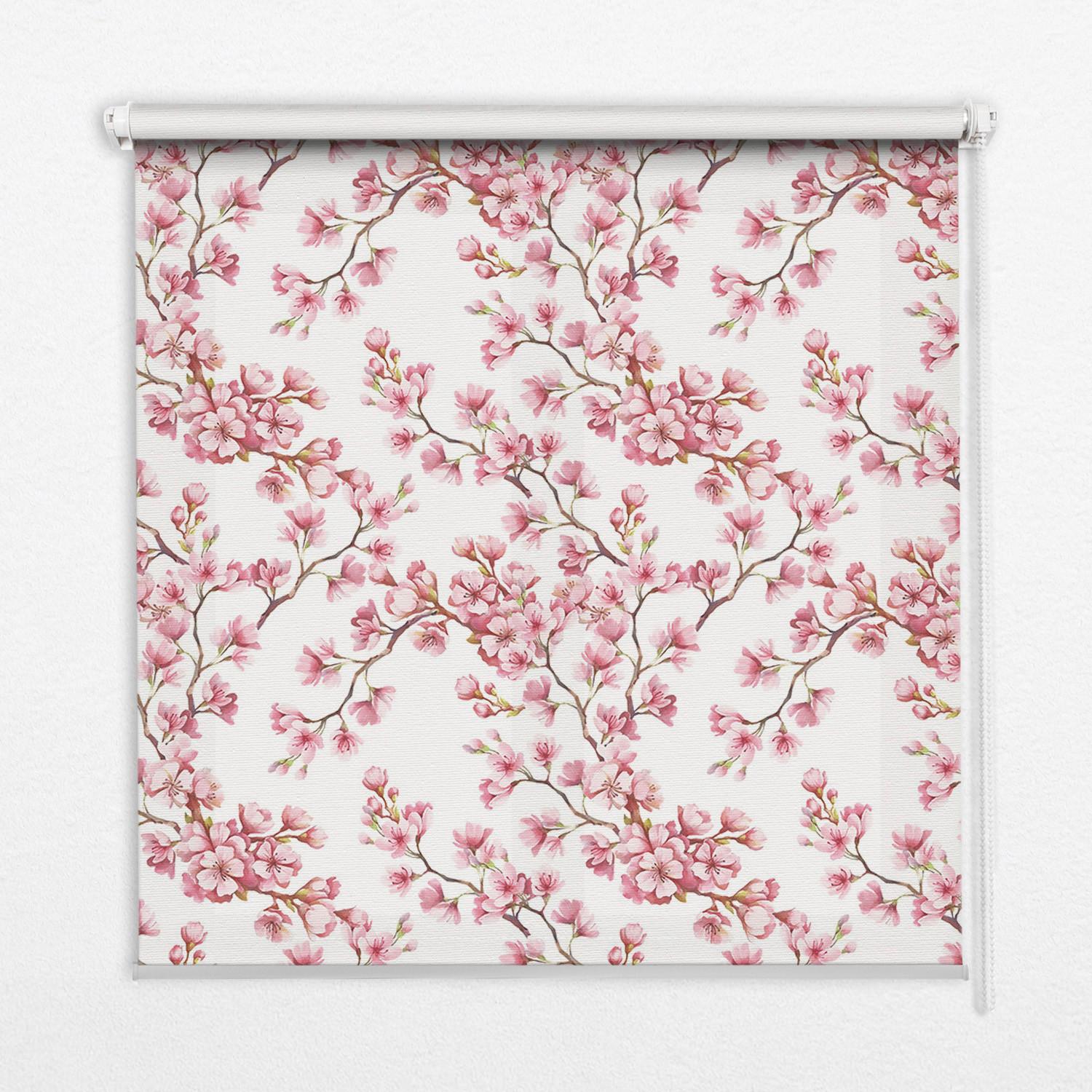 INNENROLLO - Fensterrollo - Rollo - 90x180 cm - Rosa Blütenknospen an einem Baum - Pink, Kunststoff (90/180/0.5cm) - TULUP