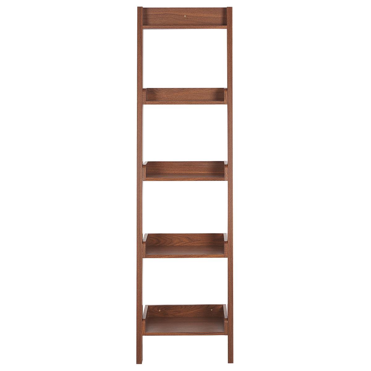 BÜCHERREGAL 5 Fächer Dunkelbraun Mobile Duo - Dunkelbraun, Holzwerkstoff (45/169/43cm) - Beliani