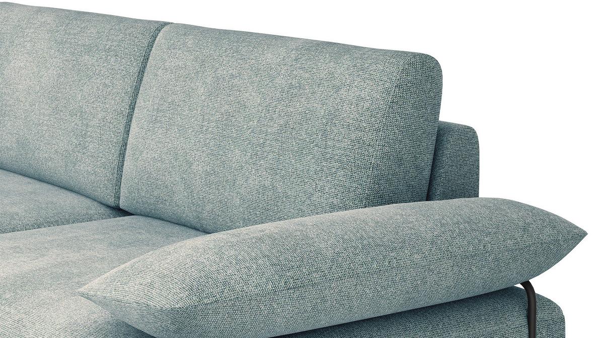 SOFA LORI 3-Sitzer, mintgrün - Schwarz/Mintgrün, Holzwerkstoff/Textil (245/87/96cm) - Wozimo
