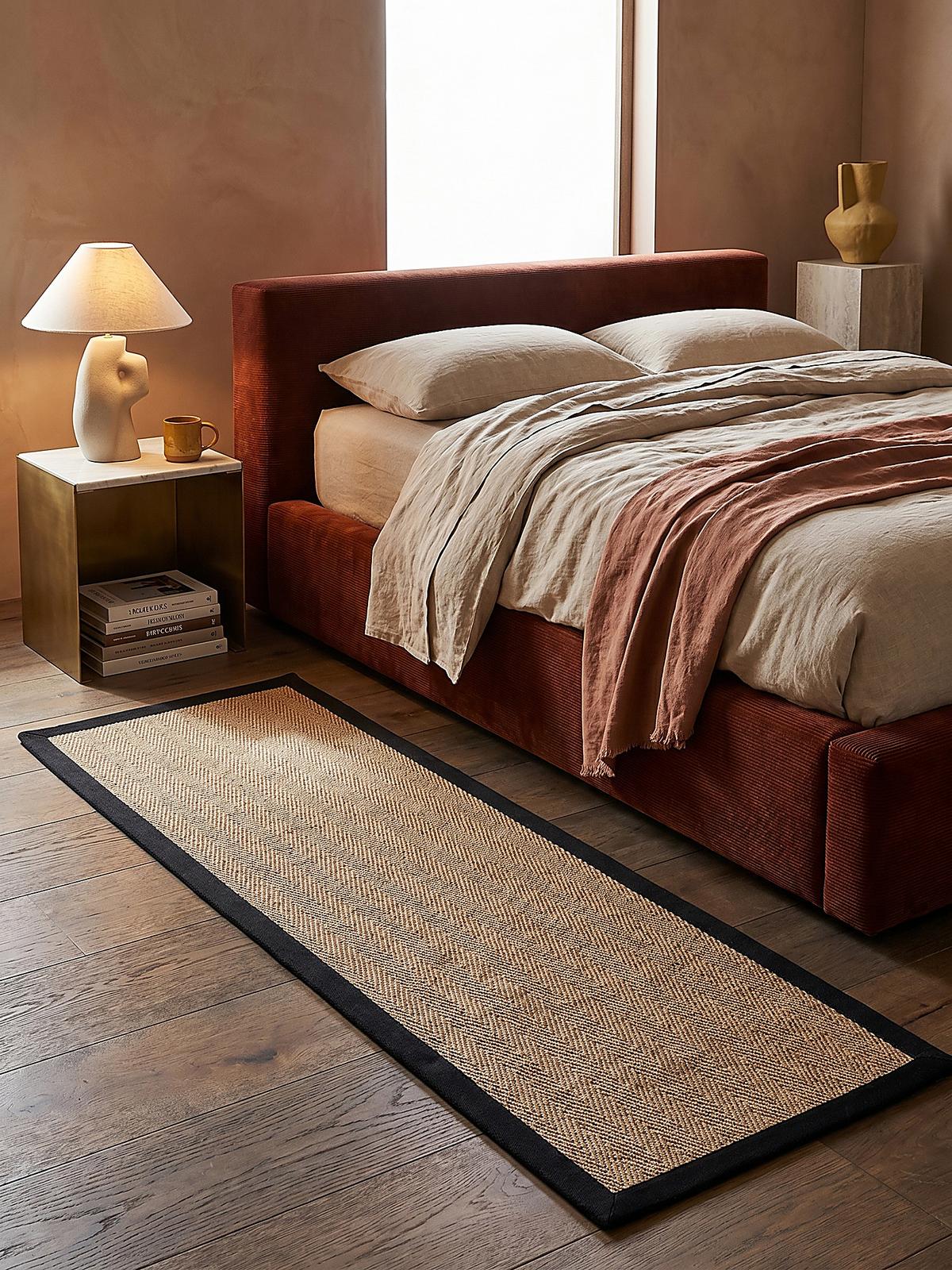 JUTETEPPICH TRENT, geometrisch, Braun-Schwarz, 60 x 230 cm - Schwarz/Naturfarben, Textil (60/230cm) - KADIMA DESIGN