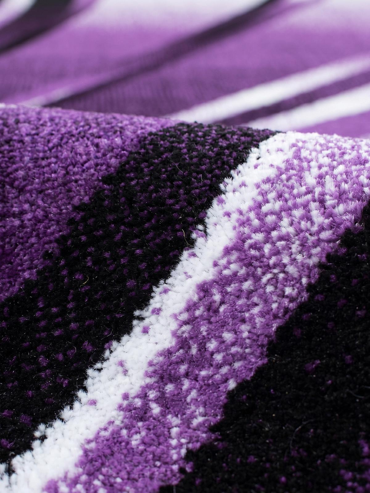 KURZFLORTEPPICH DRAU, mit abstraktem Wellenmuster, Violett, 80 x 300 cm - Lila, Textil (80/300cm) - KADIMA DESIGN