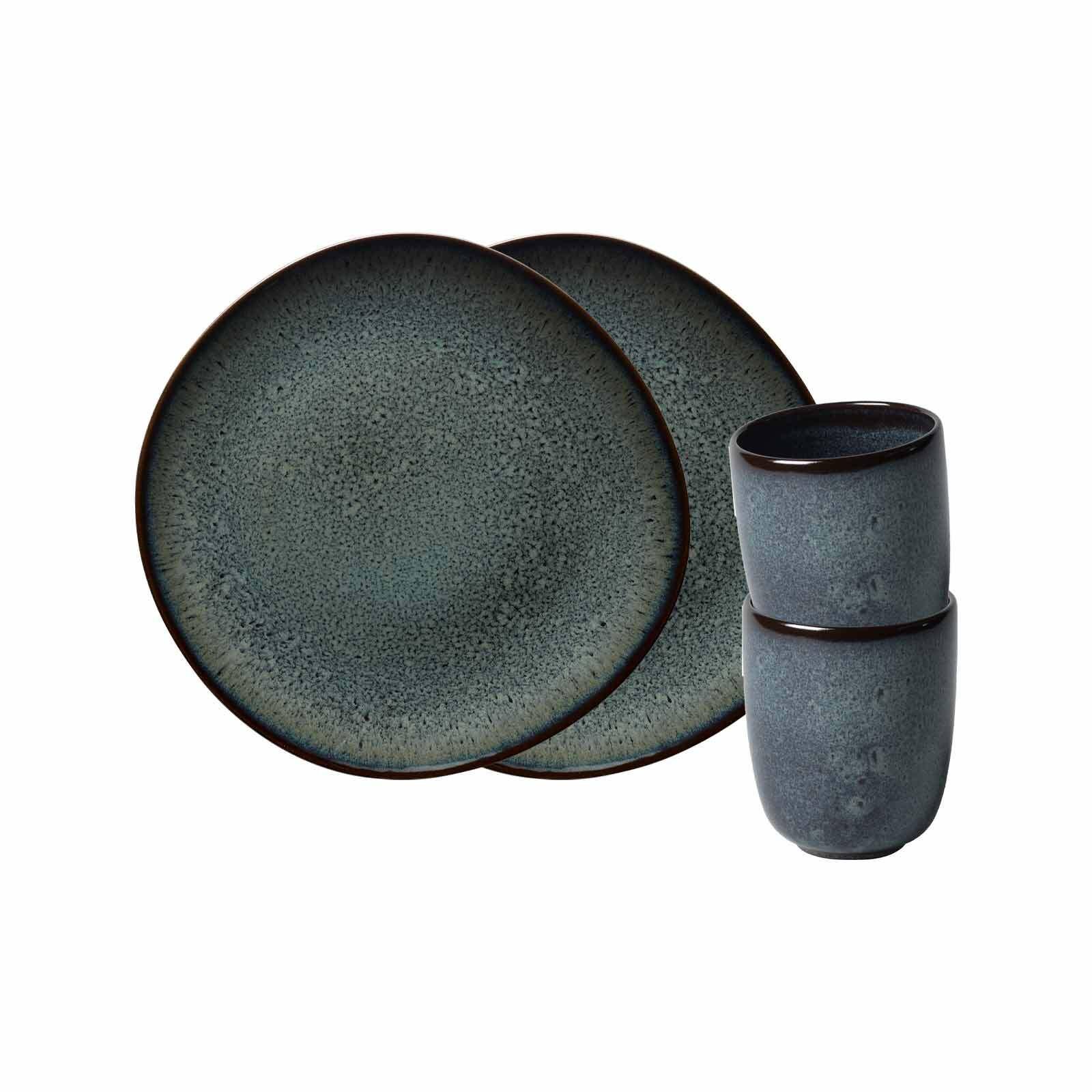 FRÜHSTÜCKS-SET Lave gris 4-tlg. - Grau, Keramik (2/2/2cm) - like.Villeroy & Boch