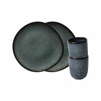 FRÜHSTÜCKS-SET Lave gris 4-tlg. - Grau, Keramik (2/2/2cm) - like.Villeroy & Boch