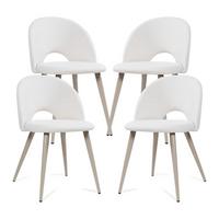 ESSZIMMERSTUHL-SET 4 TLG. Karijoki - Beige, Textil/Metall (50/77/55cm) - [en.casa]