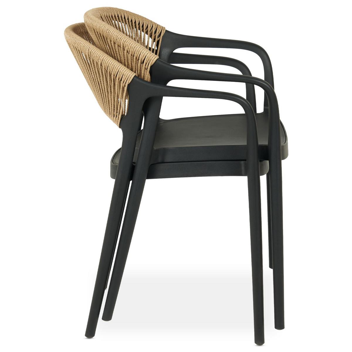 GARTENMÖBEL SET NARCISO 7er Set schwarz - Schwarz, Metall - IDIMEX