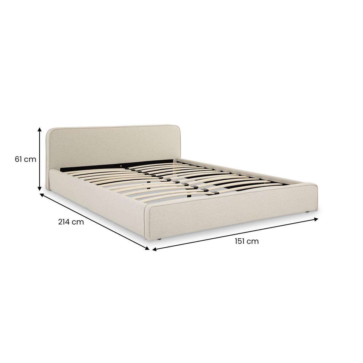 POLSTERBETT MARINI 140X200 CM - Creme, Textil (140/200cm) - IDIMEX
