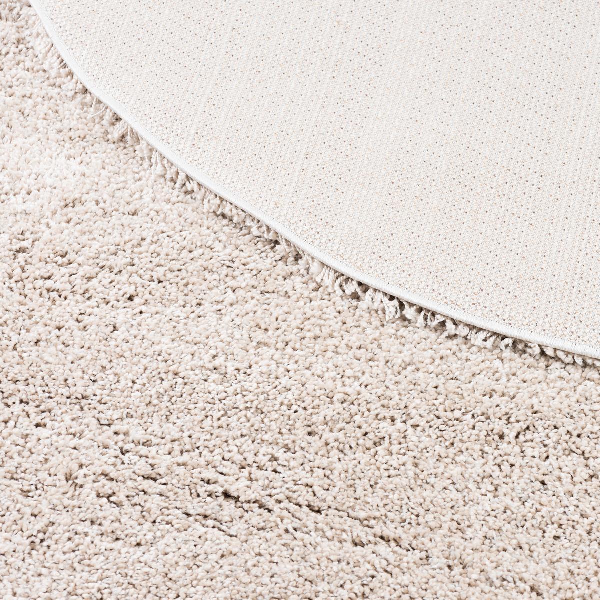 HOCHFLOR LANGFLOR SHAGGY TEPPICH LUXURY RUND - Champagner, Textil (150/150cm) - Pergamon