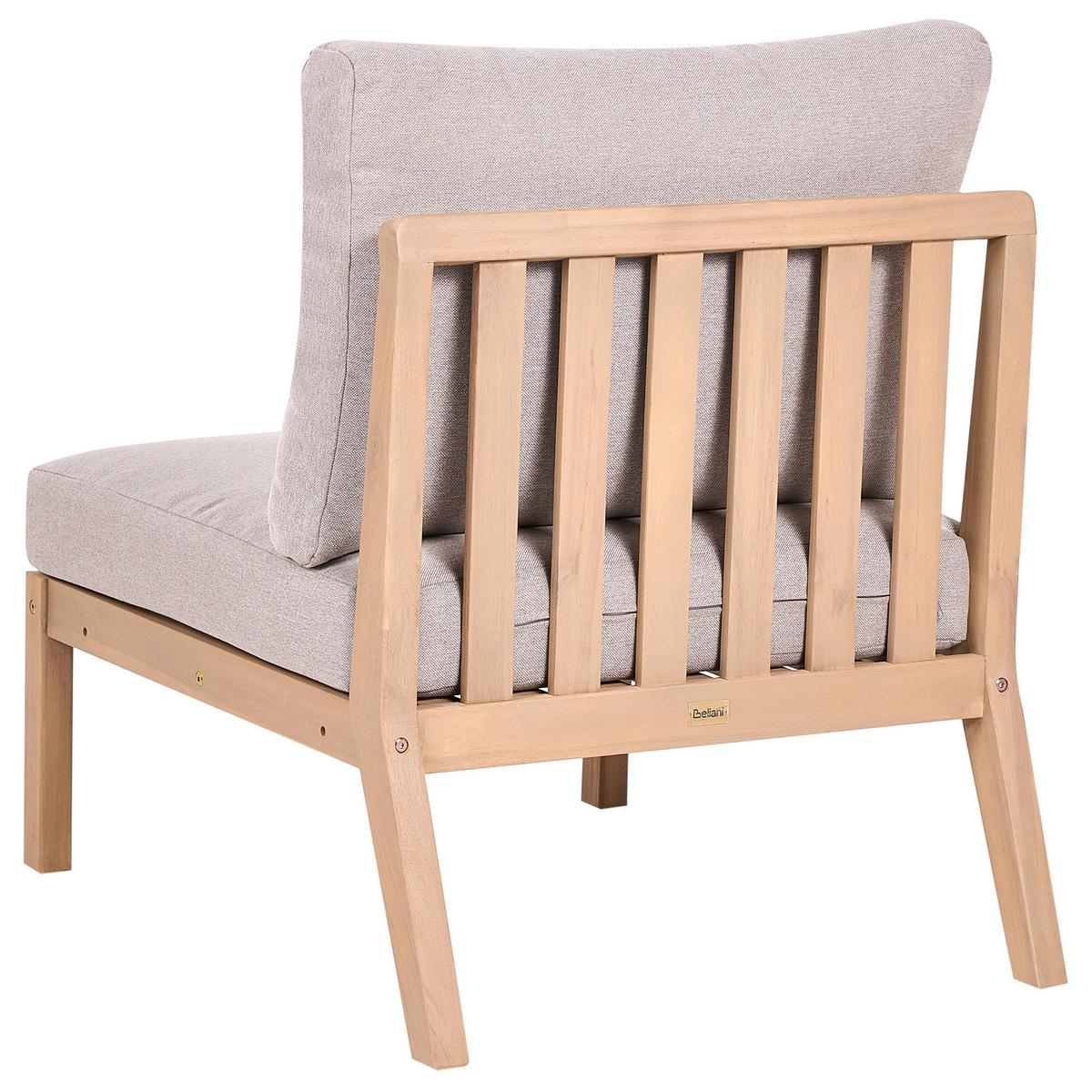 1-SITZER Garten-Sesselmodul Akazienholz Hellbraun Rivello - Hellbraun/Beige, Holz (66/84/80cm) - Beliani