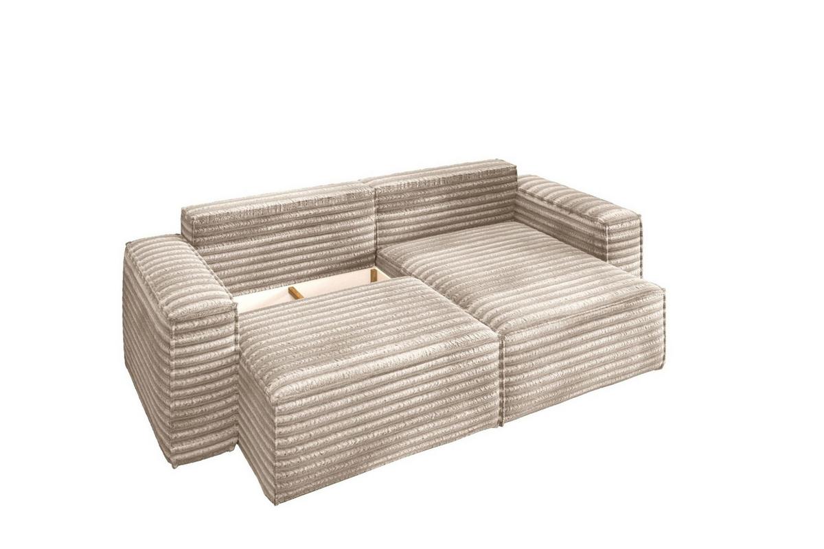 ECKSOFA Schlafsofa Madlen - Beige, Holzwerkstoff/Textil (248/140cm) - Fun Möbel