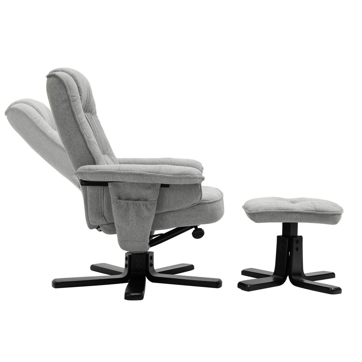 RELAXSESSEL CHARLY grau/schwarz - Schwarz/Grau, Textil (76/87/61cm) - IDIMEX