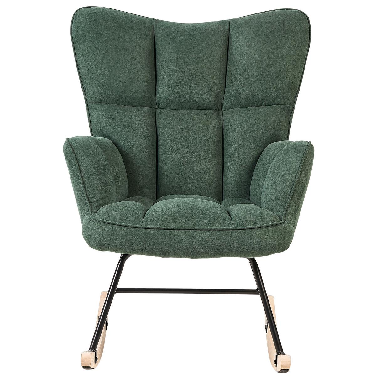SCHAUKELSESSEL Stoff Grün Oulu - Grün, Textil/Metall (71/108/83cm) - Beliani