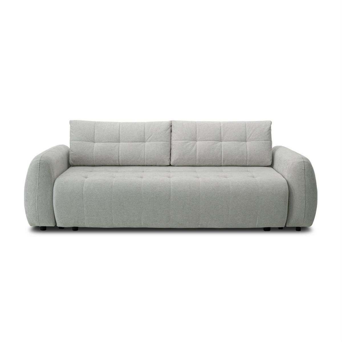 SOFA OMEGA Zweisitzer mit Schlaffunktion, Rosa 23 - Hellgrau, Textil (252/92/105cm) - Lookway