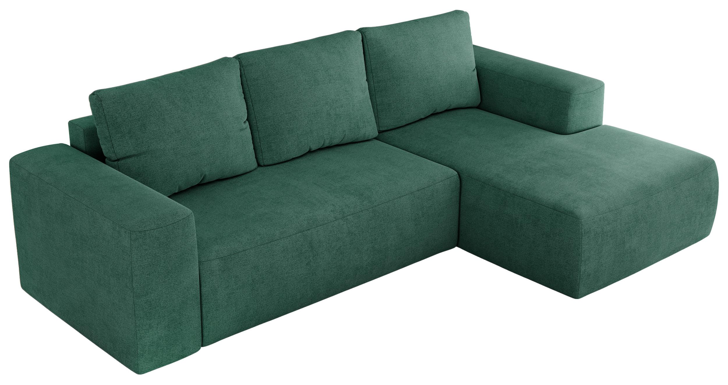 ECKSOFA TRENTINO L Grün Stukture - Rechts - Schwarz/Grün, Kunststoff/Textil (164/266cm) - MKS
