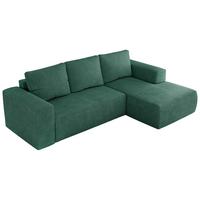 ECKSOFA TRENTINO L Grün Stukture - Rechts - Schwarz/Grün, Kunststoff/Textil (164/266cm) - MKS