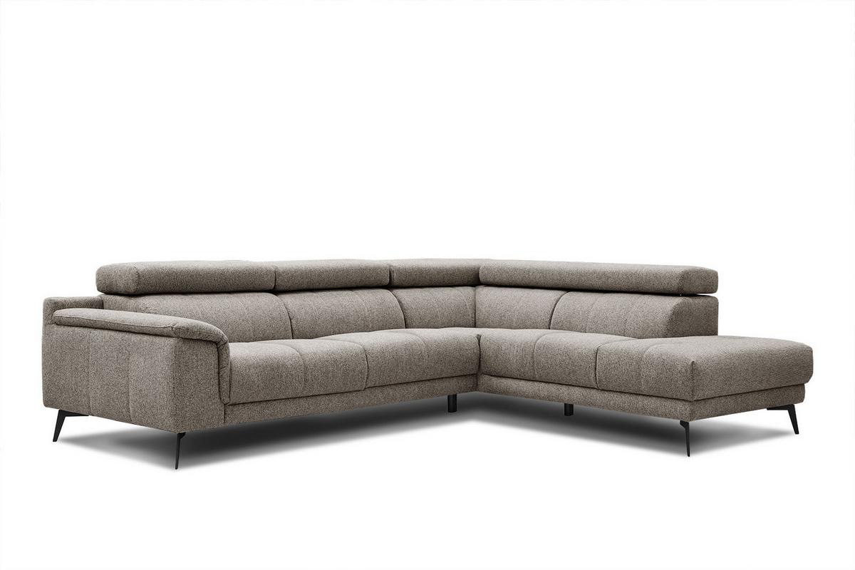 ECKSOFA FIERO 5-Sitzer, taupe - Taupe/Schwarz, Holzwerkstoff/Textil (290/228cm) - Wozimo