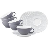 TEETASSEN MIT UNTERTASSEN Life Fashion Elegant Grey 140 ml 6er Set - Grau, Keramik (13.6/5.9/13.6cm) - Seltmann Weiden