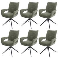 ESSZIMMERSTUHL Grün 6er-Set - Grün, Textil (60/90/60cm) - MCW