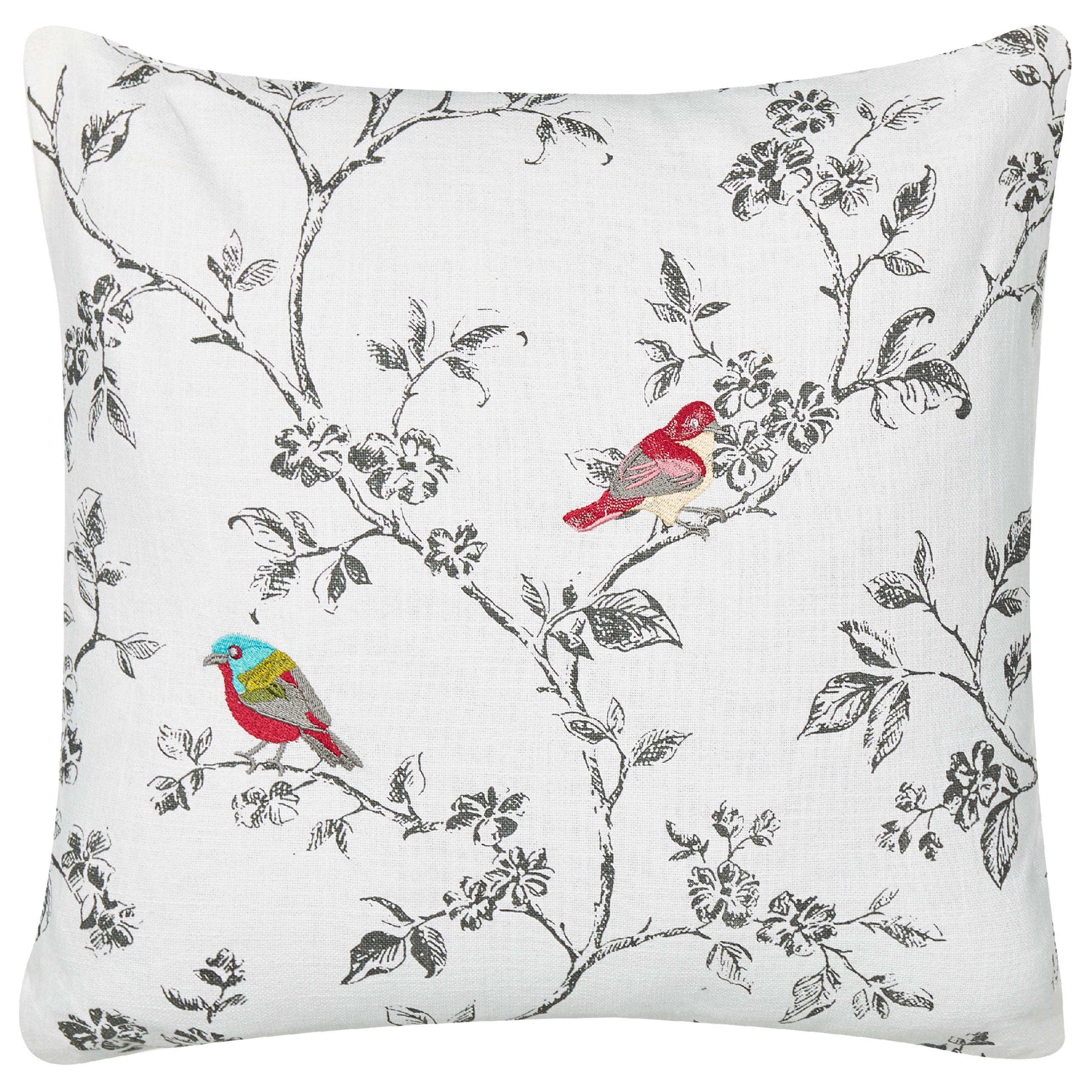 DEKOKISSEN Weiß 45/45 cm Dillenia - Multicolor/Weiß, Textil (45/45/6cm) - Beliani