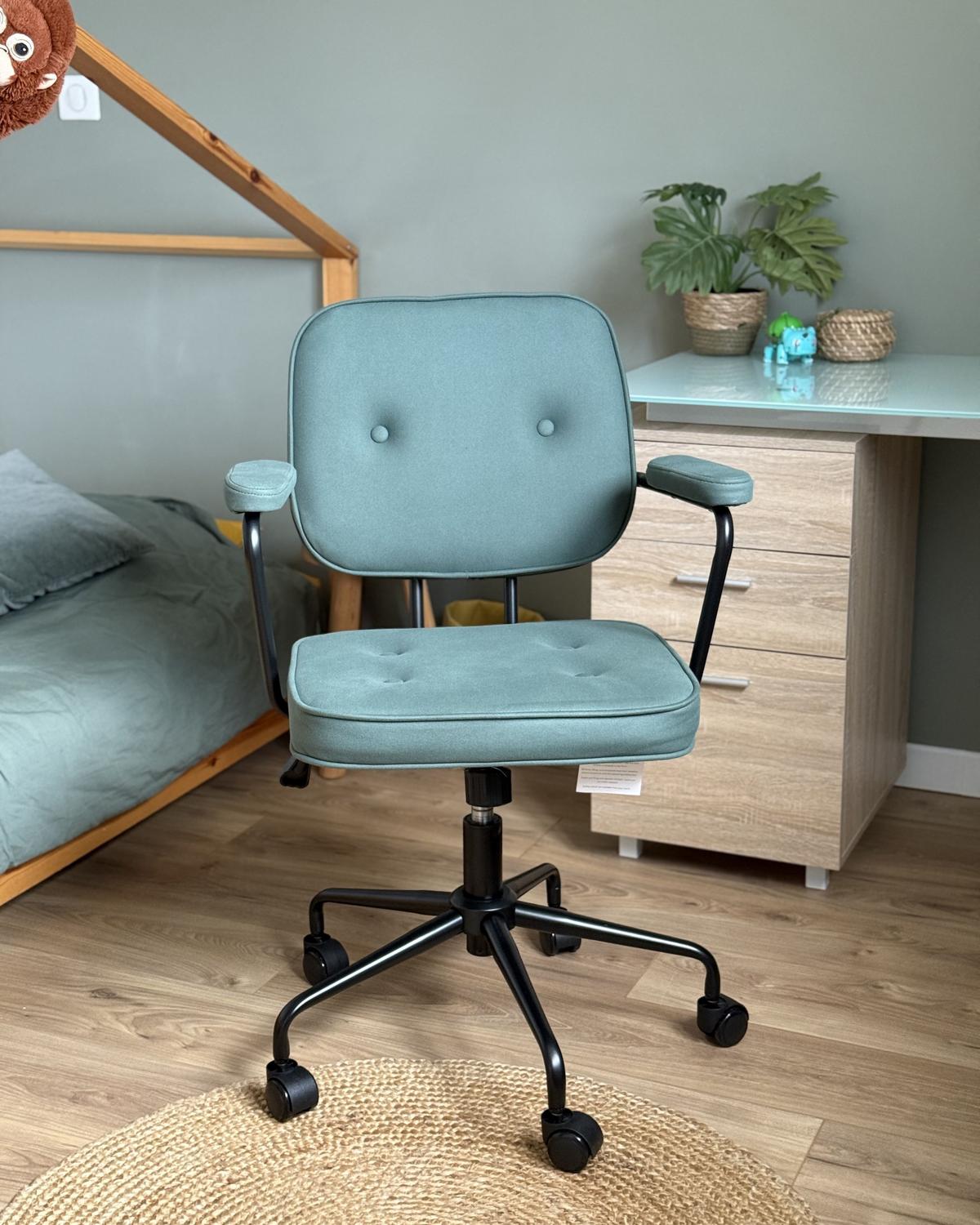 BÜROSTUHL Kunstleder Grün Pawnee - Grün, Textil/Metall (60/90/43cm) - Beliani