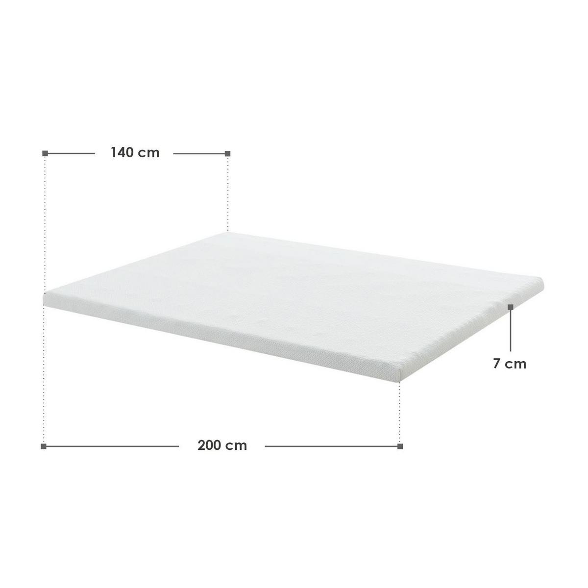 TOPPER 140x200 cm 7-Zonen Matratzenschoner aus Memory Foam - Weiß, Textil (140/200cm) - Juskys