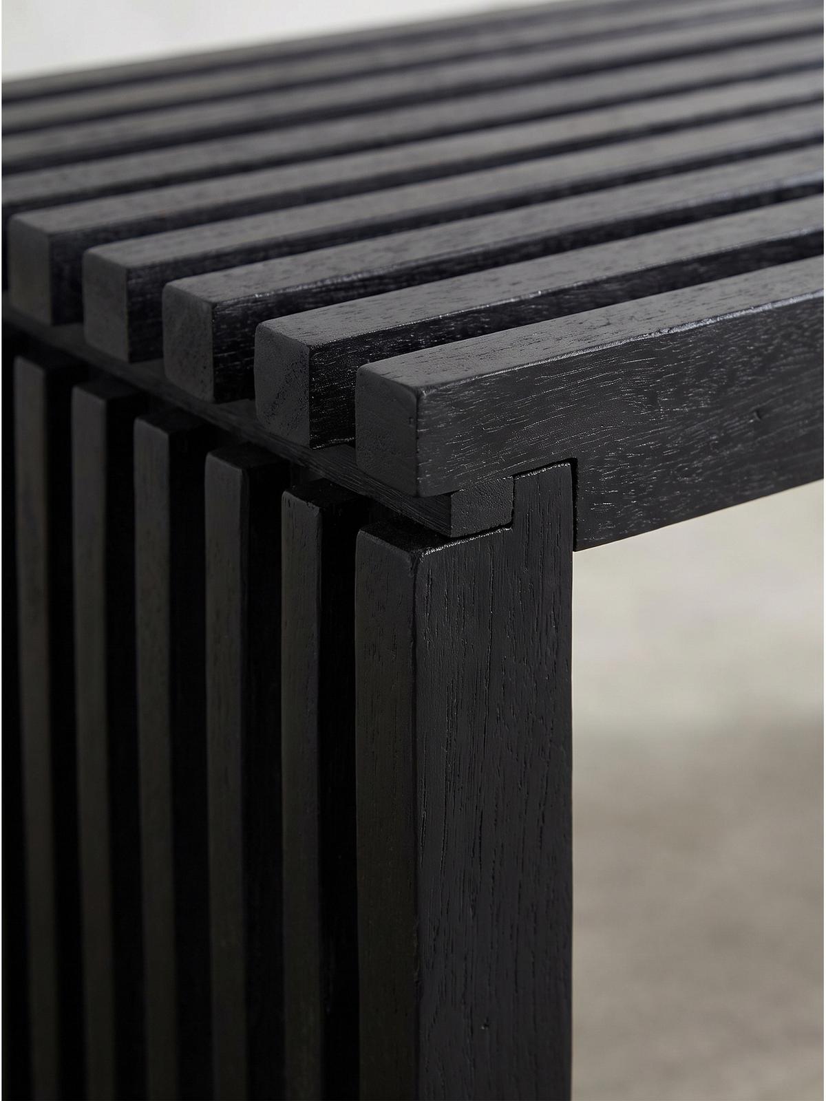 SITZBANK PALLANZA, Akazie Massivholz, Schwarz, 120 x 35 x 45 cm - Schwarz, Holz (120/45/35cm) - KADIMA DESIGN