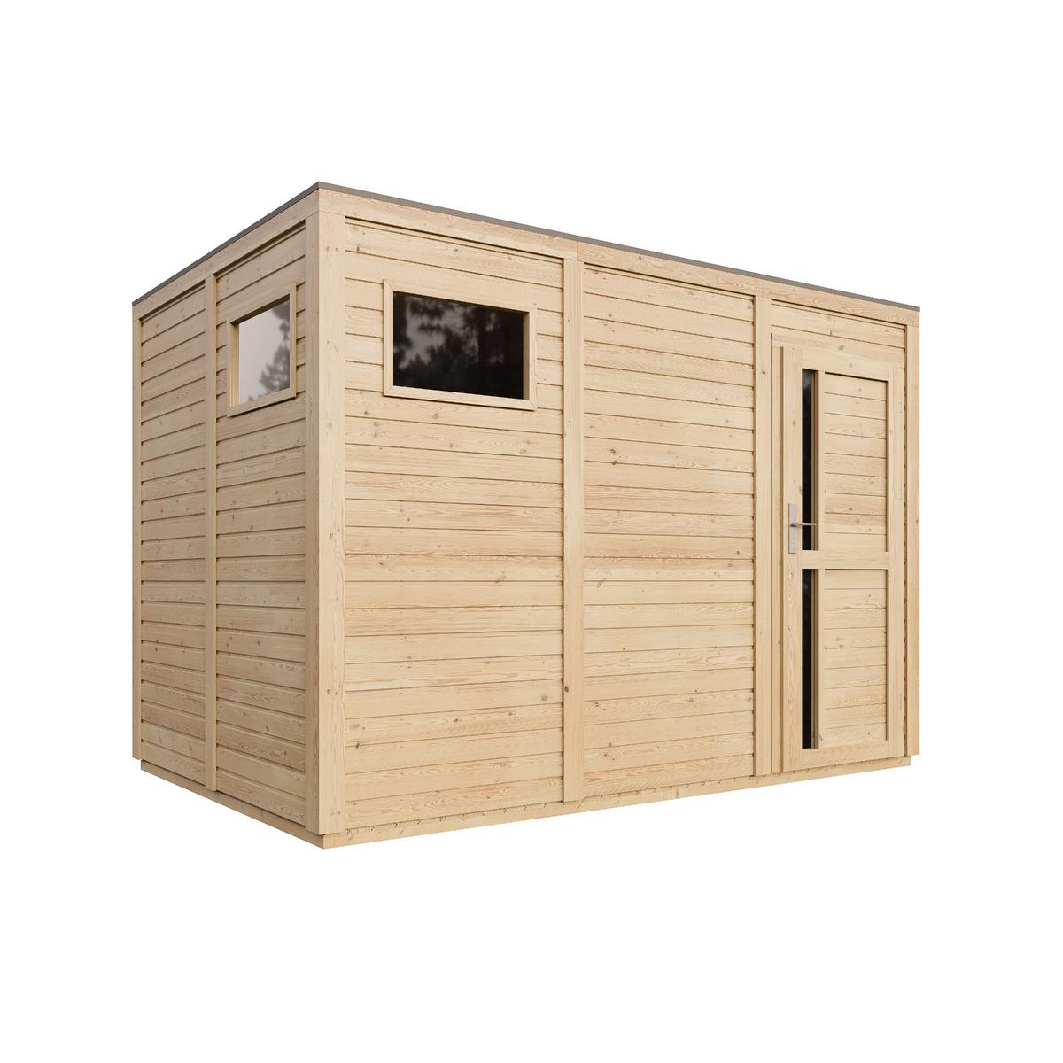 GARTENHAUS Holz 6,18 m² M326F1 - Beige, Holz (306/210/202cm) - Timbela