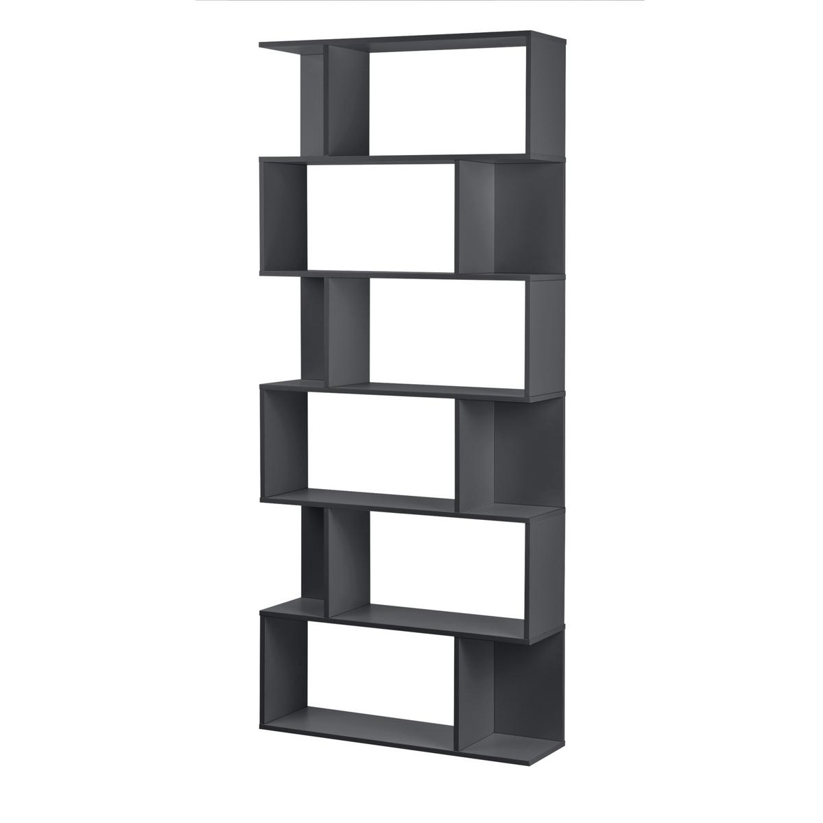 BÜCHERREGAL Borrby - Dunkelgrau, Holzwerkstoff (80/192/24cm) - [en.casa]