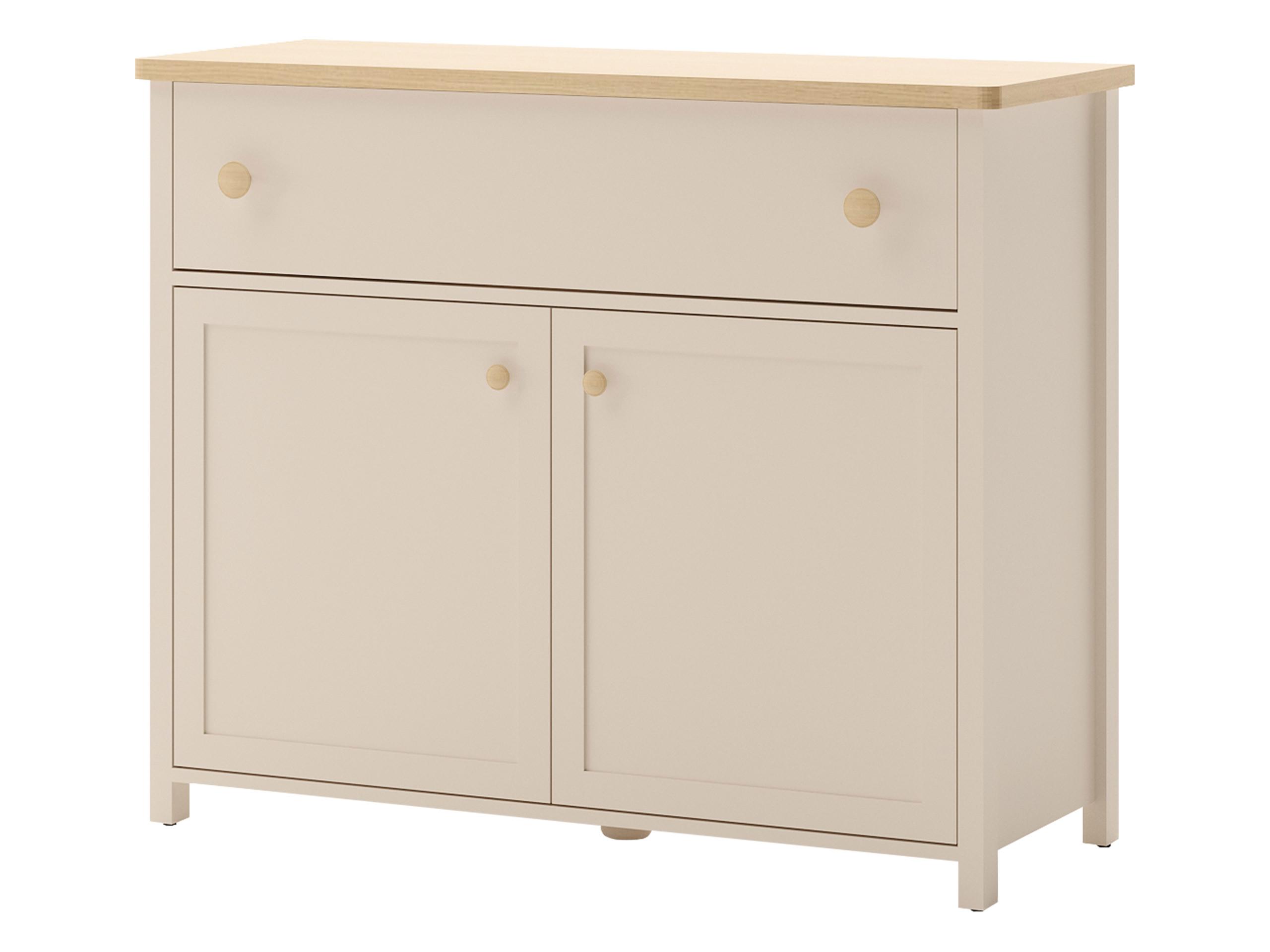 KOMMODE Story 2D1S SO05 - Sandfarben/Goldfarben, Holzwerkstoff/Kunststoff (110/91/42cm) - MIRJAN24